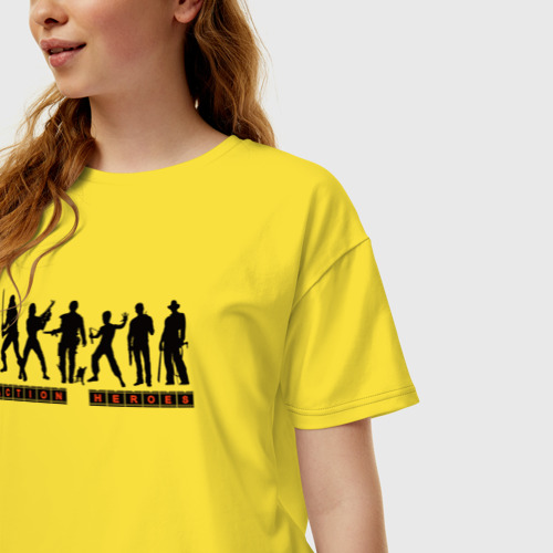Женская футболка хлопок Oversize Киногерои, цвет желтый - фото 3