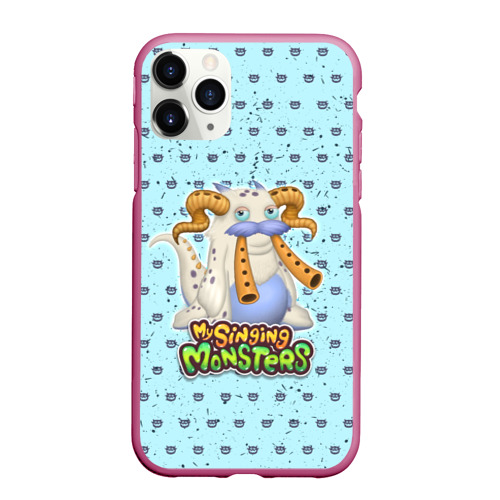 Чехол для iPhone 11 Pro Max матовый My Singing Monsters - Гуджуб, цвет малиновый