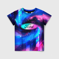 Детская футболка 3D Ford Неоновый Космос