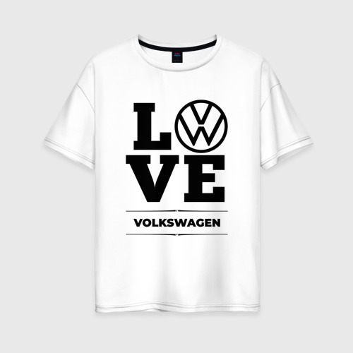 Женская футболка хлопок Oversize Volkswagen Love Classic, цвет белый