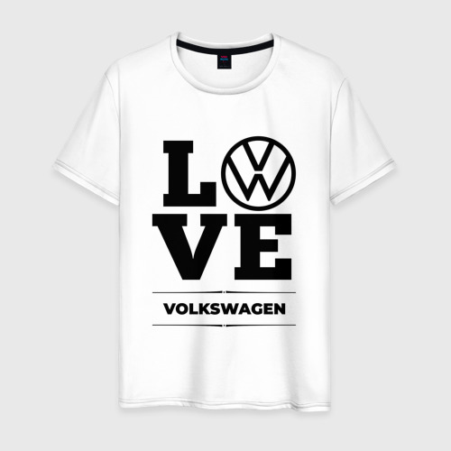 Мужская футболка хлопок Volkswagen Love Classic, цвет белый