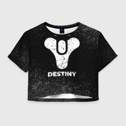 Женская футболка Crop-top 3D Destiny с потертостями на темном фоне