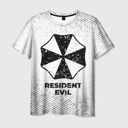 Мужская футболка 3D Resident Evil с потертостями на светлом фоне