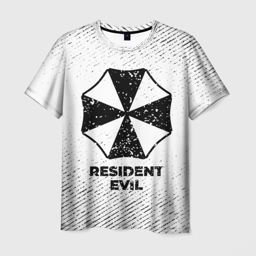 Мужская футболка 3D Resident Evil с потертостями на светлом фоне, цвет 3D печать