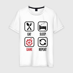 Мужская футболка хлопок Eat - Sleep - Final Fantasy - Repeat