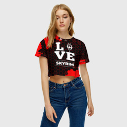 Женская футболка Crop-top 3D Skyrim Love Классика - фото 2