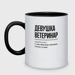 Кружка двухцветная Девушка Ветеринар: определение