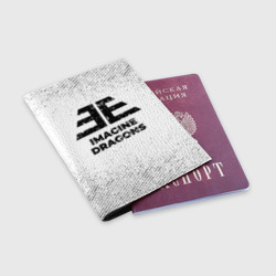 Обложка для паспорта матовая кожа Imagine Dragons с потертостями на светлом фоне - фото 2