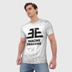 Мужская футболка 3D Imagine Dragons с потертостями на светлом фоне - фото 2