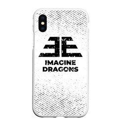 Чехол для iPhone XS Max матовый Imagine Dragons с потертостями на светлом фоне