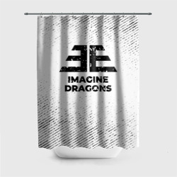 Штора 3D для ванной Imagine Dragons с потертостями на светлом фоне