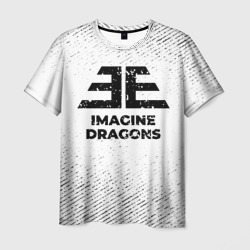 Мужская футболка 3D Imagine Dragons с потертостями на светлом фоне
