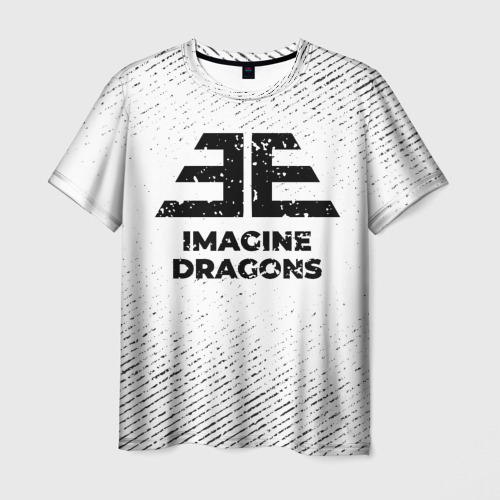 Мужская футболка 3D Imagine Dragons с потертостями на светлом фоне, цвет 3D печать