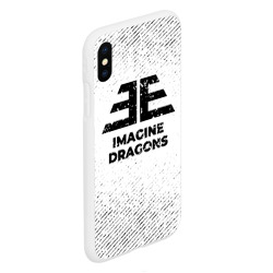 Чехол для iPhone XS Max матовый Imagine Dragons с потертостями на светлом фоне - фото 2