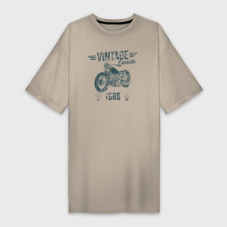 Платье-футболка хлопок Винтажная классика 1986 мотоцикл