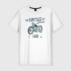 Мужская футболка хлопок Slim Винтажная классика 1986 мотоцикл