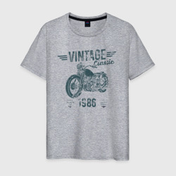 Мужская футболка хлопок Винтажная классика 1986 мотоцикл