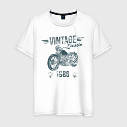 Мужская футболка хлопок Винтажная классика 1986 мотоцикл