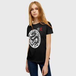 Женская футболка 3D Кунг-фу Китайский дракон и надпись на китайском - фото 2
