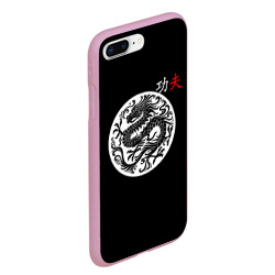 Чехол для iPhone 7Plus/8 Plus матовый Кунг-фу Китайский дракон и надпись на китайском - фото 2