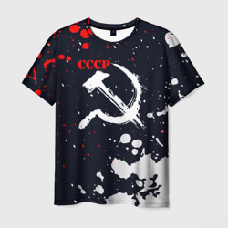 Мужская футболка 3D Советский союз - серп и молот - краска