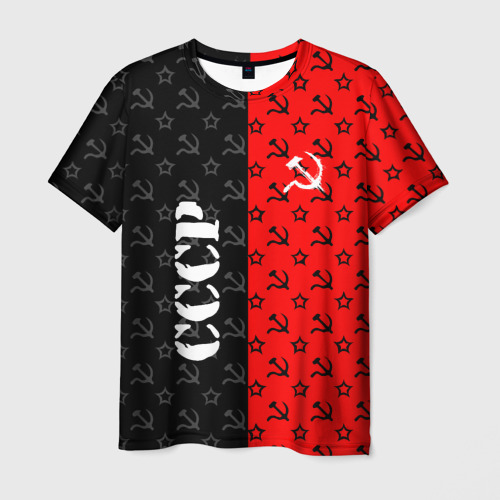 Мужская футболка 3D СССР - серп и молот - паттерн, цвет 3D печать