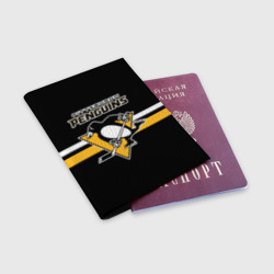 Обложка для паспорта матовая кожа Питтсбург Пингвинз форма - фото 2