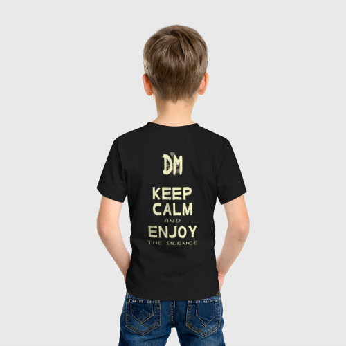 Детская футболка хлопок с принтом Keep Calm and Enjoy the Silence - Depeche Mode, вид сзади #2