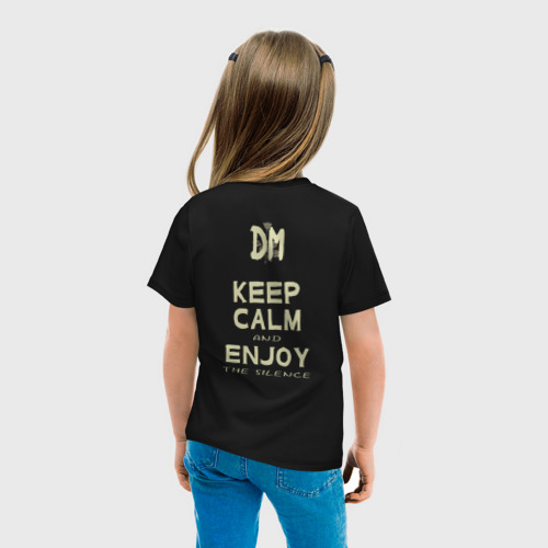Детская футболка хлопок с принтом Keep Calm and Enjoy the Silence - Depeche Mode, вид сзади #2