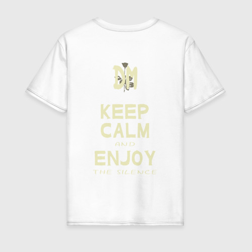 Мужская футболка из хлопка с принтом Keep Calm and Enjoy the Silence - Depeche Mode, вид сзади №1
