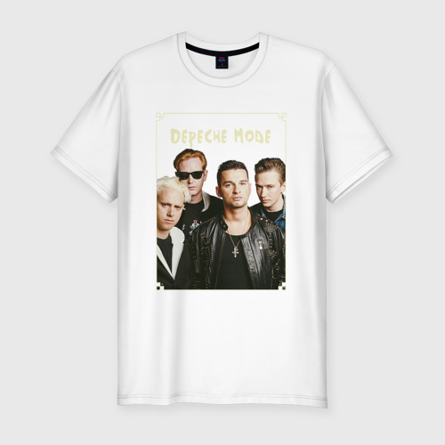 Мужская футболка хлопок Slim Keep Calm and Enjoy the Silence - Depeche Mode, цвет белый