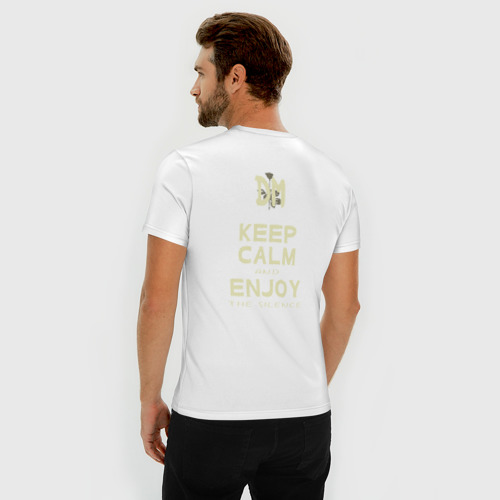 Мужская футболка хлопок Slim Keep Calm and Enjoy the Silence - Depeche Mode, цвет белый - фото 4