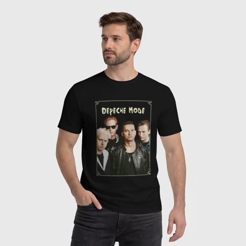 Мужская футболка хлопок с принтом Keep Calm and Enjoy the Silence - Depeche Mode, фото на моделе #1