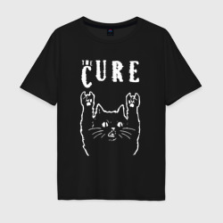 Мужская футболка хлопок Oversize The Cure рок кот