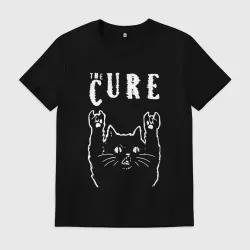Мужская футболка хлопок The Cure рок кот