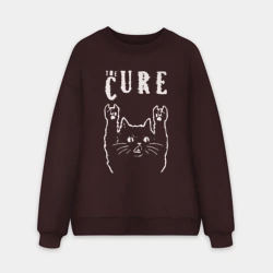 Мужской свитшот oversize без начеса хлопок The Cure рок кот