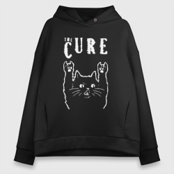 Женское худи Oversize хлопок The Cure рок кот