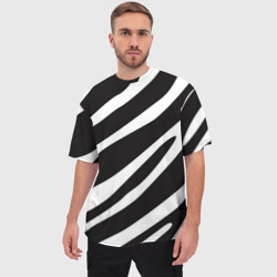Мужская футболка oversize 3D Анималистичный рисунок зебра - фото 2