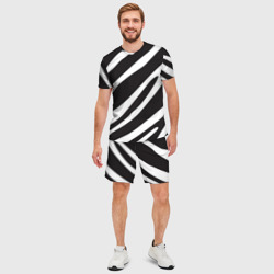 Мужской костюм с шортами 3D Анималистичный рисунок зебра - фото 2
