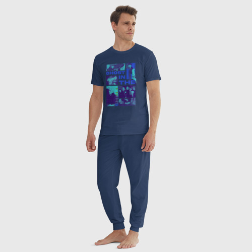 Мужская пижама хлопок Призрак в доспехах экшен, цвет темно-синий - фото 5
