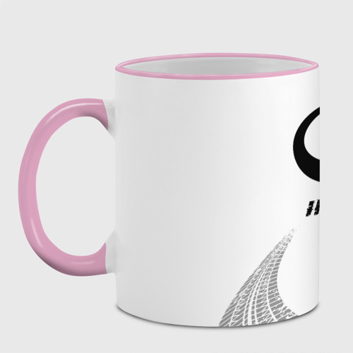 Кружка с полной запечаткой Infiniti Speed на светлом фоне со следами шин, цвет Кант розовый - фото 2
