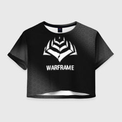 Женская футболка Crop-top 3D Warframe Glitch - на темном фоне