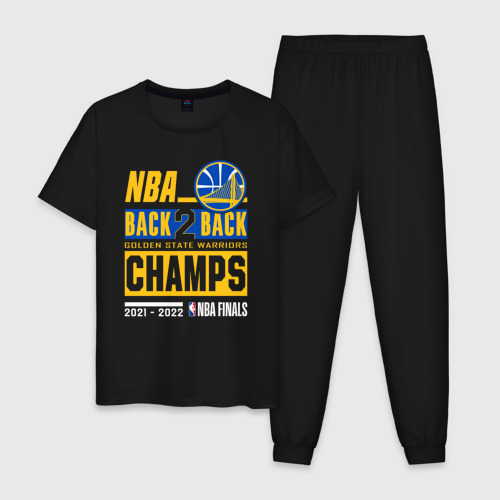 Мужская пижама хлопок Golden state warriors NBA champion, цвет черный