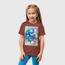Детская футболка хлопок Акварельные ягоды голубики - фото 2