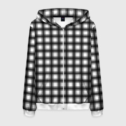 Мужская толстовка 3D на молнии Black and white trendy checkered pattern