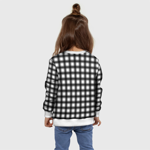 Детский свитшот 3D Black and white trendy checkered pattern, цвет 3D печать - фото 8