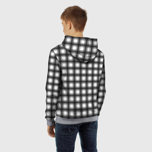 Детская толстовка 3D Black and white trendy checkered pattern, цвет меланж - фото 7