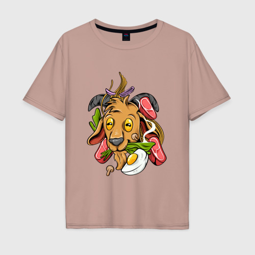 Мужская футболка хлопок Oversize с принтом Бяшка повар, вид спереди #2