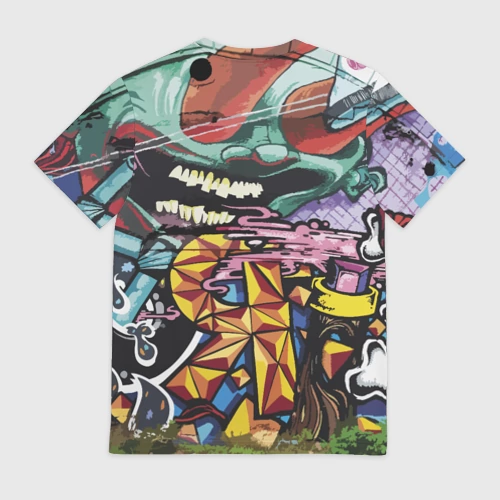 Мужская футболка 3D с принтом Cool skater, вид сзади #1