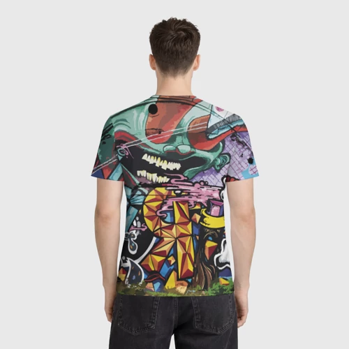 Мужская футболка 3D с принтом Cool skater, вид сзади #2